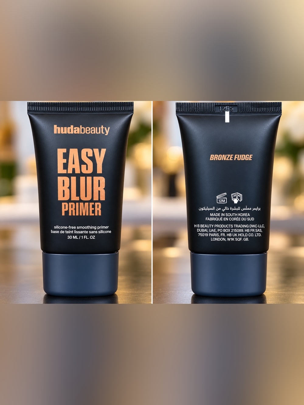 Huda Beauty Easy Blur Primer – Bronze Fudge (30 ml)